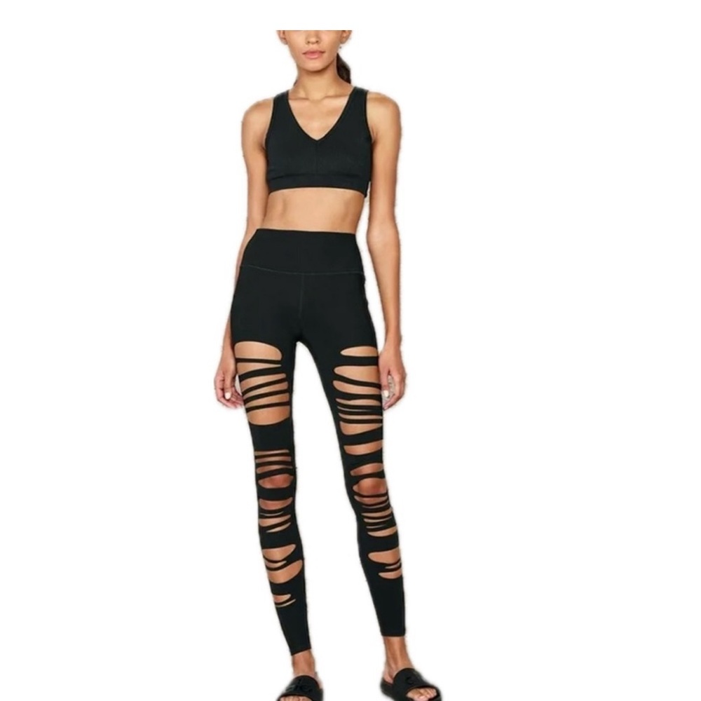 Alo Black High-Waisted Cut-Out Leggings
